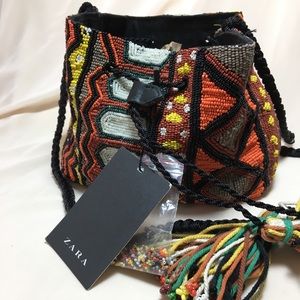 Hand beaded Zara bucket bag